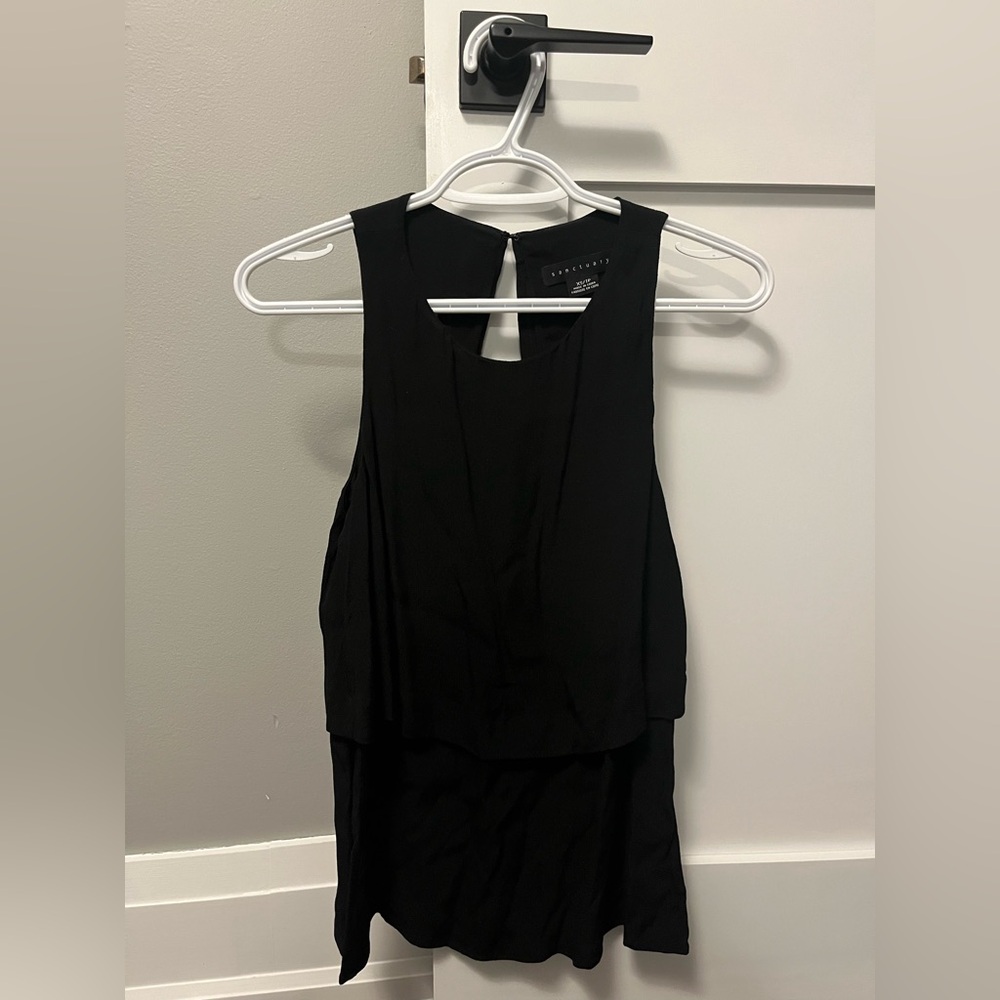 Elegant Black Sanctuary Tank Top